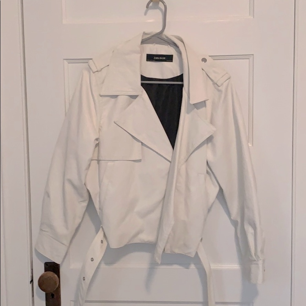 Brand new white pleather biker jacket